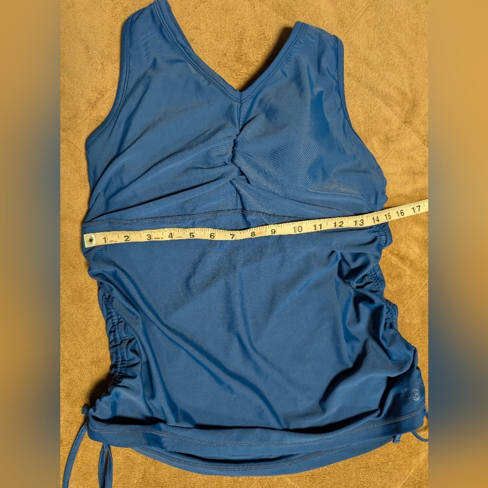 UV Skinz UPF 50+Royal Blue Ruched Swim Tank • Women’s L • Adjustable Side Ties - Picture 9 of 9
